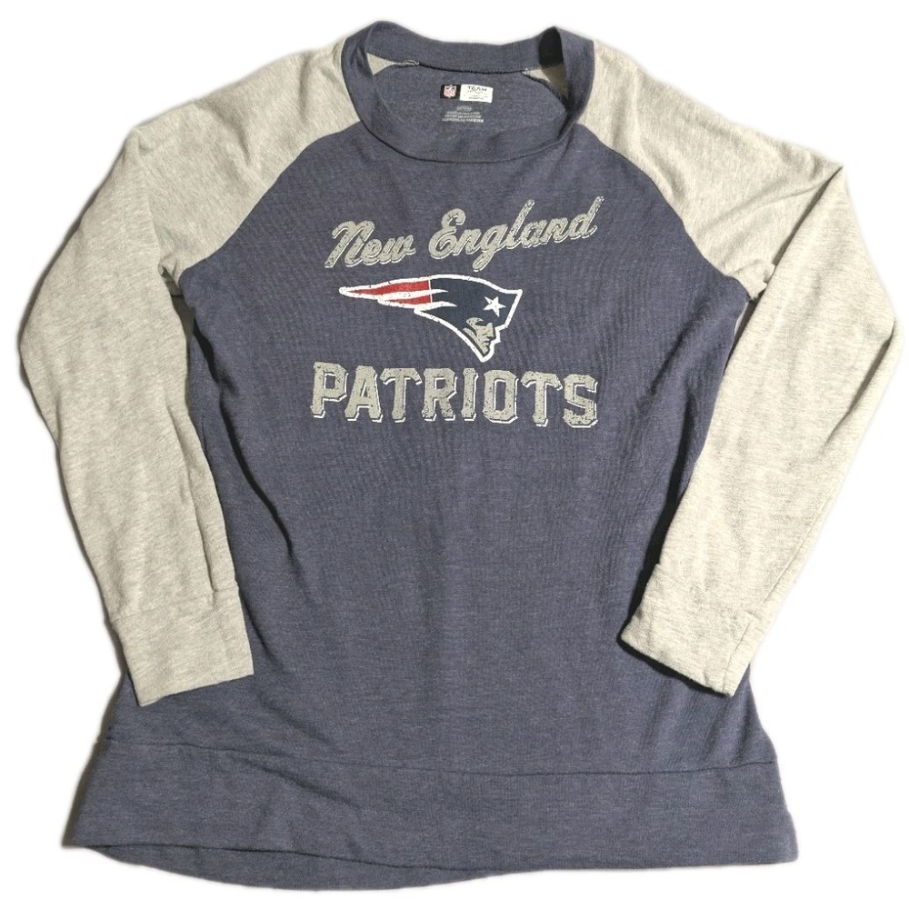New‎ England Patriots Womens M Raglan Lightweight Fleece Sweatshirt Tunic